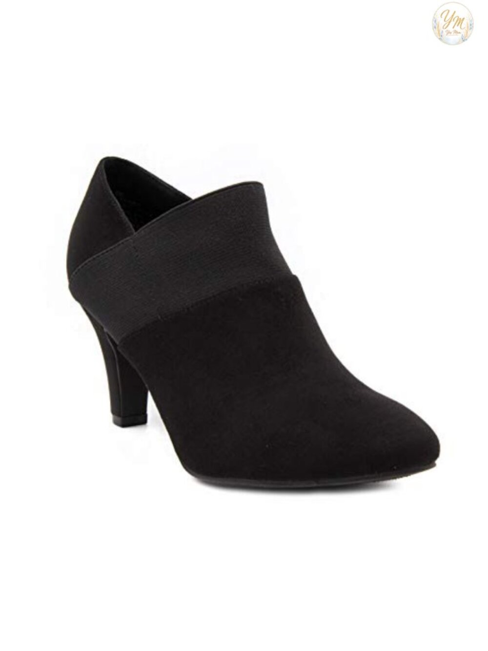 Cone Heel Ankle Booties Faux Suede Cushioned Comfort